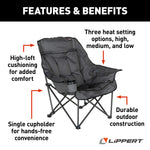 Lippert Camping Chair, 31 in Depth x 40 in Width x 40.3 in Height, 400 lb Weight Capacity - 2024043334