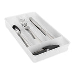 Camco Cutlery Tray, 7 in Width x 11 in Length, With 4 Compartments, White - 43508