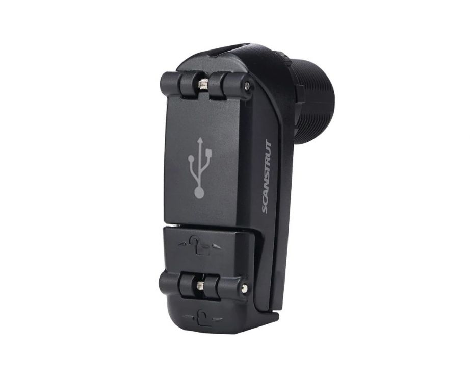Scanstrut USB Outlet, 1 USB-A/1 USB-C Fast Charge Socket, 10 To 32 V DC Input Voltage(12/24 V System), 6 Ampere Input Current - SC-USB-03