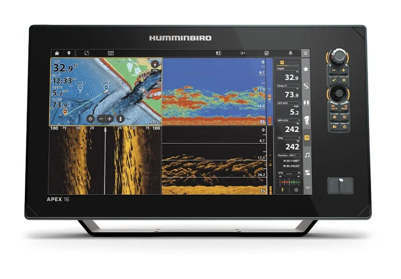 Humminbird Chart Plotter, Apex 16 Mega SI+, 16 in Full HD TFT LCD Display, 1920 x 1080 Pixels Resolution - 411500-1VX
