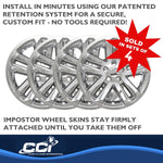 Coast2Coast Wheel Skin, 18 in, 5 Split Spokes, Chrome, Set Of 4 - IWCIMP370X
