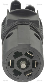 Pollak Trailer Wiring Connector Adapter, 7-Blade Vehicle End Socket to Dual 5-Way/4-Way Flat Connections, 3-1/4 in Harness - 7WB-178PFV