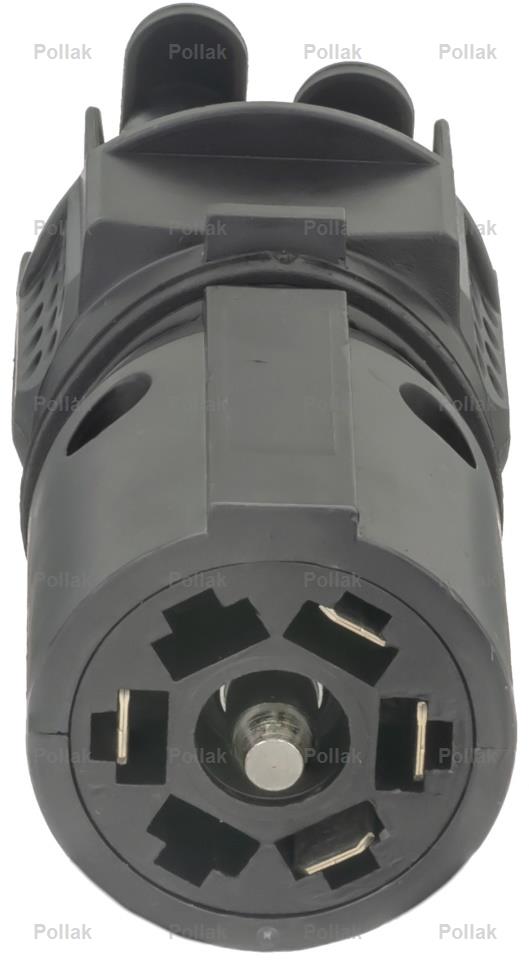 Pollak Trailer Wiring Connector Adapter, 7-Blade Vehicle End Socket to Dual 5-Way/4-Way Flat Connections, 3-1/4 in Harness - 7WB-178PFV