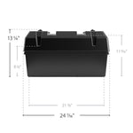 Camco Battery Box, Fits Two 6V Group GC2 Batteries Or Two 12V Group 24/24M Batteries, With 2 Tie Down Straps And 4 Strap Clamps With Screws - 55374