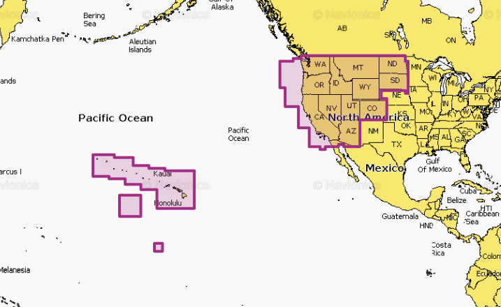 Navionics Marine Cartography, Detailed Coverage Of US West Lakes/Rivers And Coastal, Region Code: NAUS008R - 010-C1371-30