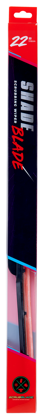 Scrubblade Windshield Wiper Blade, 22 in Length, Rad Red, Ceramic Coated Silicone Blade - CBR2200
