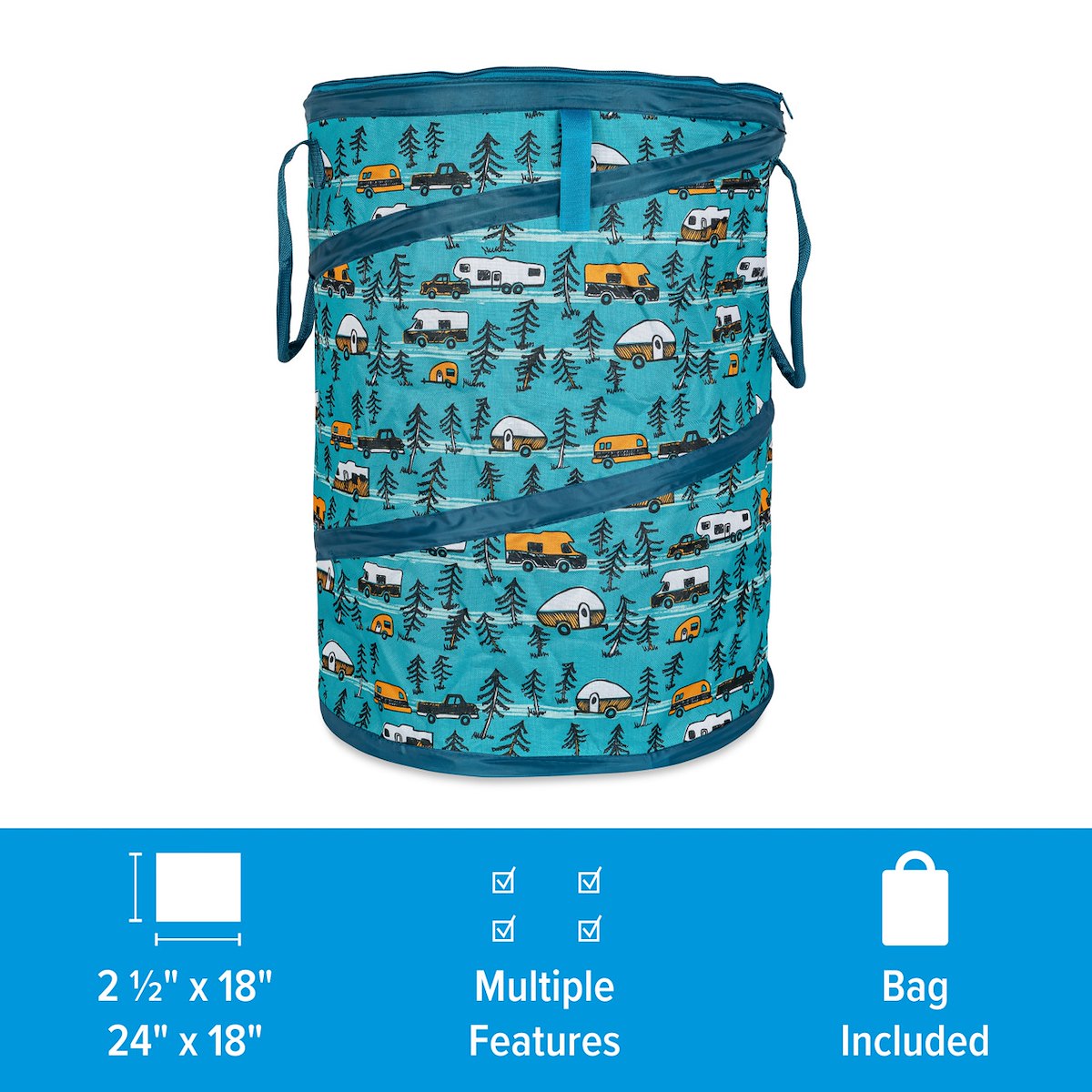 Camco Collapsible Container, Holds 30 gal Kitchen Size Trash Bag - 42987