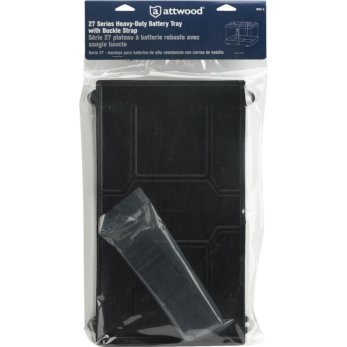 Attwood Marine Battery Tray, For Use With 27/27M Series Battery, 12-3/8 in Length x 7-1/8 in Width Inside Dimensions - 9093-5