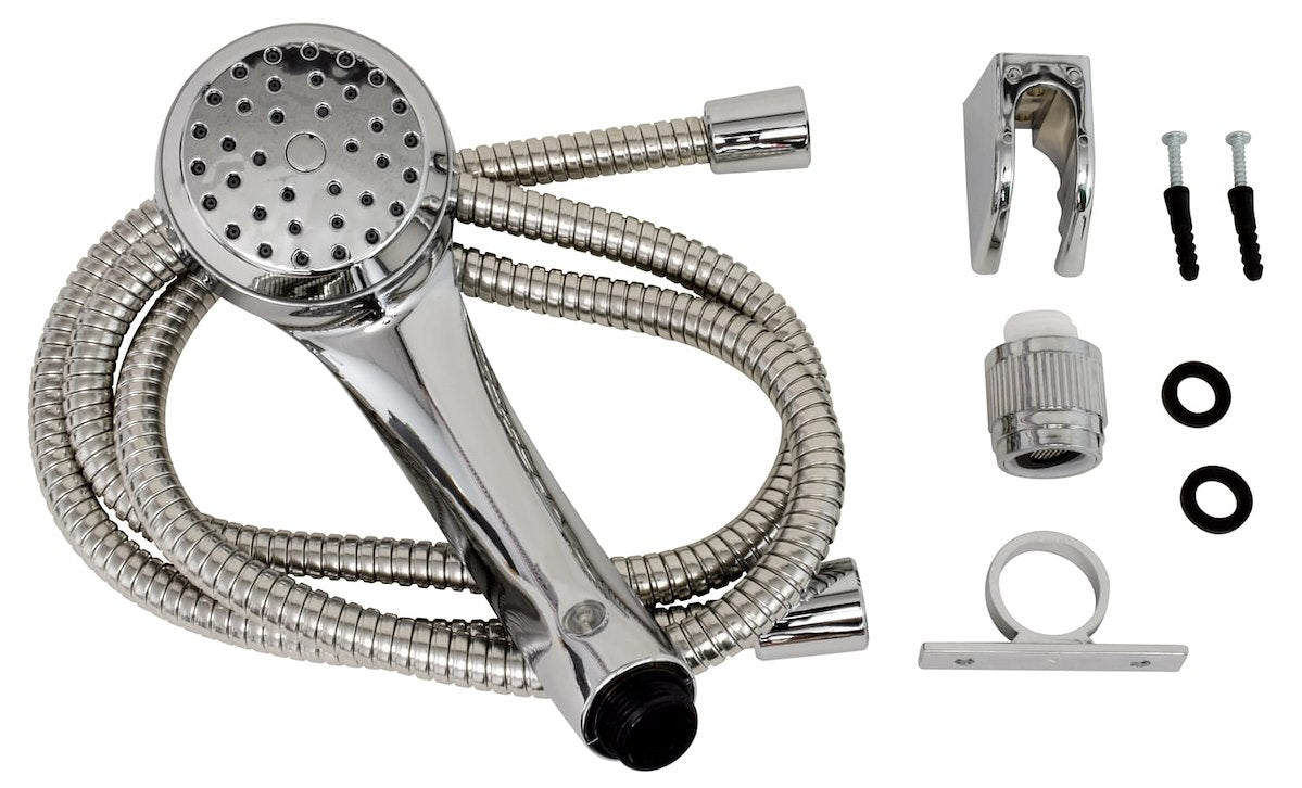 Phoenix Products Shower Head, Hand-Held With 60 in Stainless Steel Hose, Polished Chrome Plated - PF276048