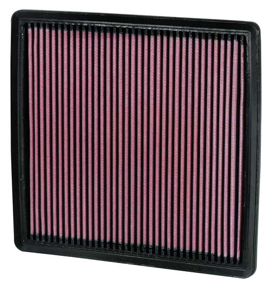 K&N Air Filter, Red, 10-3/4 in Length x 9-7/8 in Width x 1 in Height - 33-2385