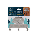 Camco Key Storage Case, 6 in Length x 4-1/4 in Width x 1-1/4 in Depth, Stainless Steel, With 3 Hooks And Double Sided Mounting Tape - 53368