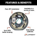 Lippert Trailer Brake Assembly, Replaces Lippert Assembly 10 in Diameter x 2-1/4 in Width, 3500 lb Axle Capacity - 296650