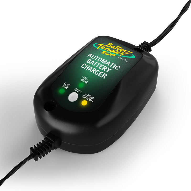 Battery Tender Battery Charger, For 12 V Batteries, 800 Milliamp Charging Current, 4.35 in Length X 2-3/4 in Width X 1-1/2 in Height - 022-0150-DL-WH