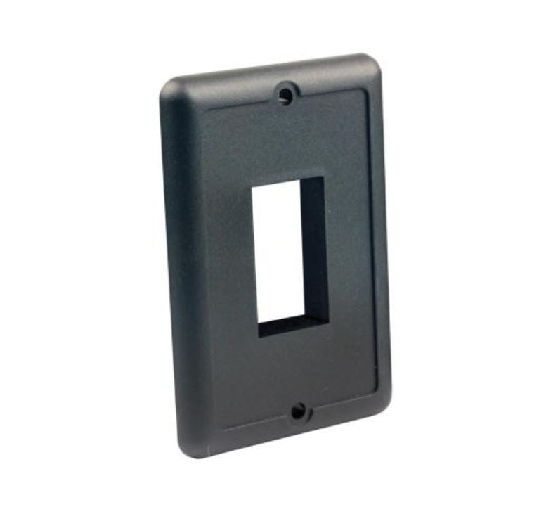 JR Products Multi Purpose Switch Faceplate, Fits All IP66/206 Series Switches, 3.50 in x 2.50 in (Outside Dimension), Black - 14045