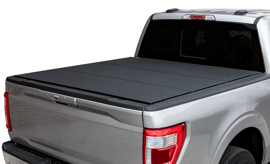 ACCESS Covers Tonneau Cover, 2 Folds/3 Panels, Black Urethane Finish, Aluminum - B3050099