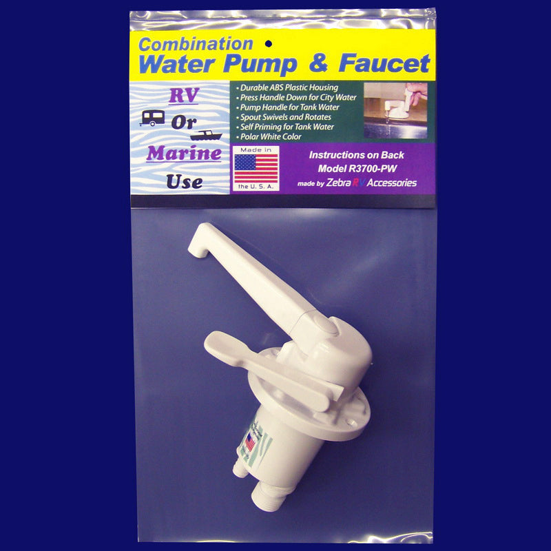 Zebra RV Fresh Water Pump, 3700 Series, Polar White, Polar White - R3700-PW