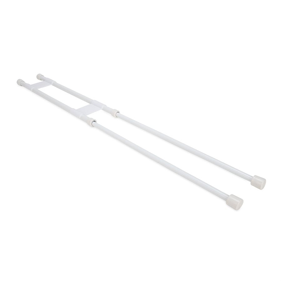 Camco Refrigerator Content Brace, Bar Extends From 16 in Length to 28 in Length, White Plastic - 44073