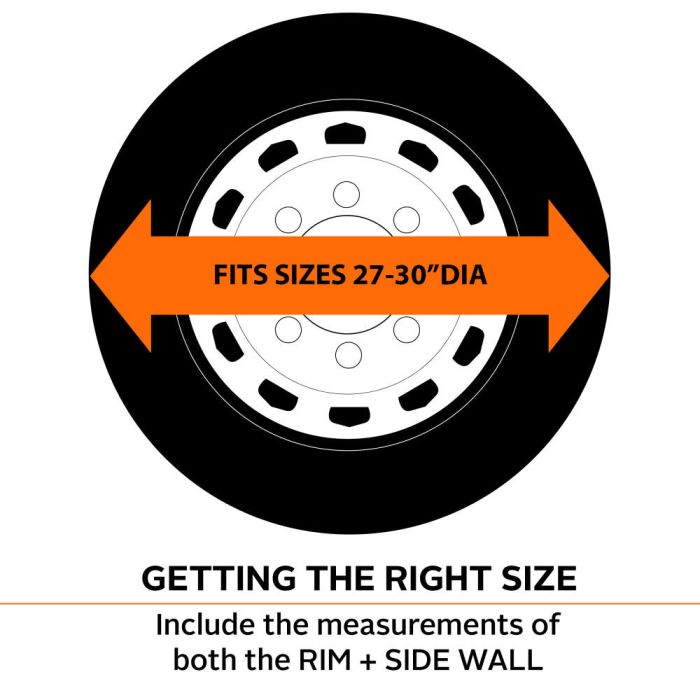 Classic Accessories Tire Cover, For 27 in To 30 in Wheel Diameter/8.75 in Tire Width, White, Pack Of 4 - 80-222-162302-00