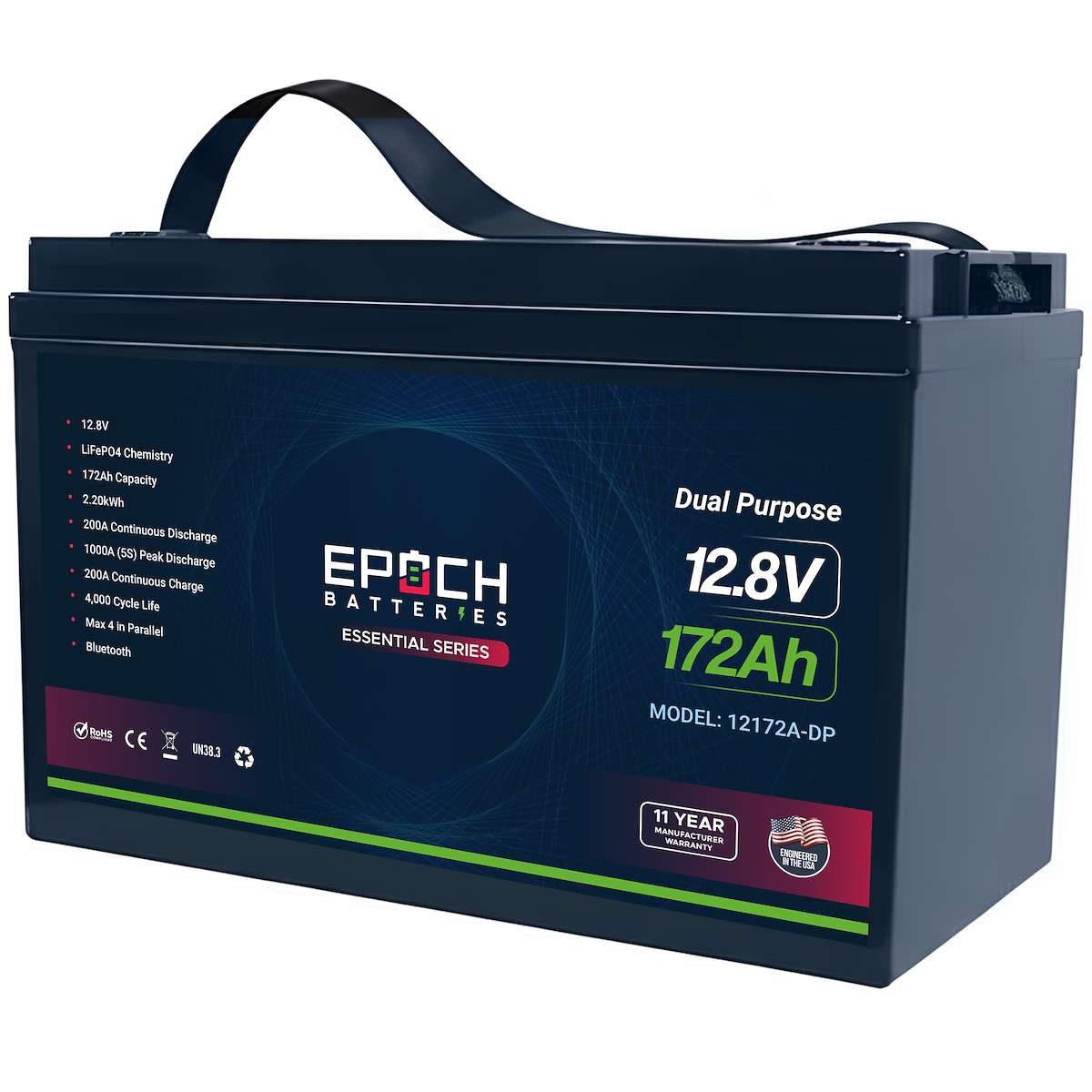 Epoch Battery, Essential Series, Group 31, 12.8 V - 12172A-DP