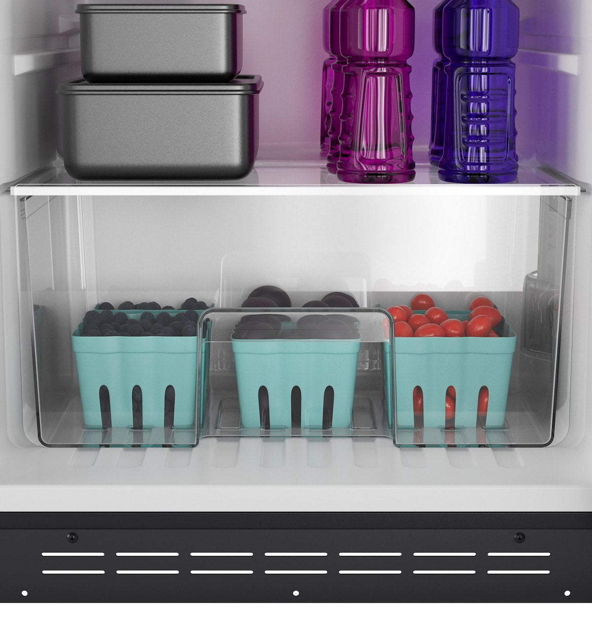GE Appliances Refrigerator, Dual Compartment 2 Door Refrigerator With Top Freezer, 9.8 Cubic ft, 13.5 amp/12 V DC - PPV10R5YRSS