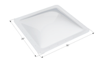 Icon Skylight, 4 in High Bubble Type Dome, For 22 in Length x 22 in Width Opening, 26 in Length x 26 in Width Flange - 01857