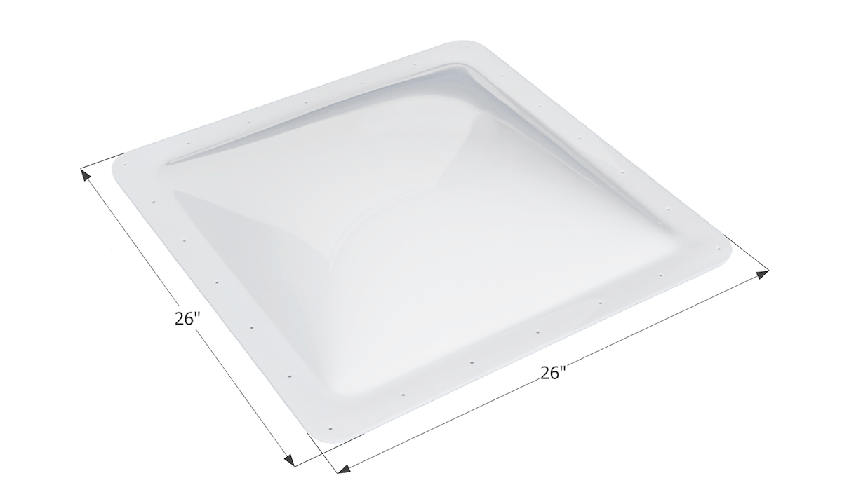 Icon Skylight, 4 in High Bubble Type Dome, For 22 in Length x 22 in Width Opening, 26 in Length x 26 in Width Flange - 01857