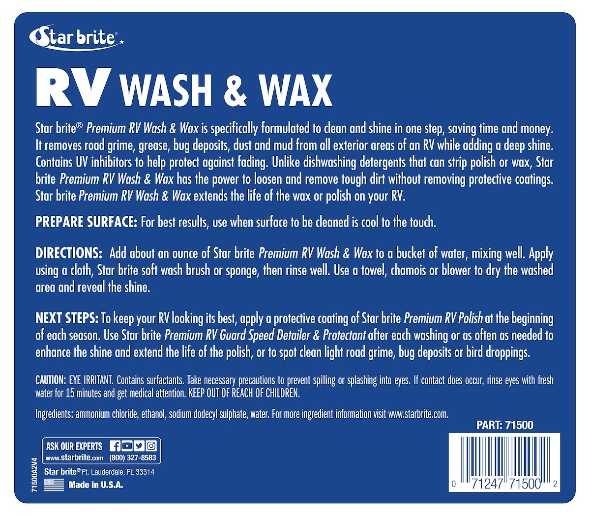Star Brite RV Wash, Blue Color - 071516P
