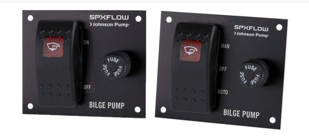 Johnson Pumps Bilge Pump Switch, 3-Way On/Off Switch, 12 V, Matte Black Finish - 82044