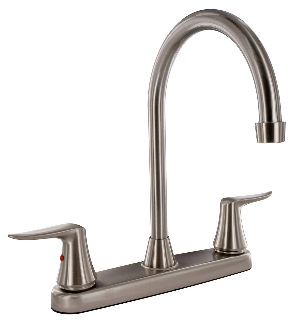 Phoenix Products Faucet, 9 in Hi-Arc Spout, 2 Brushed Nickel Plated Lever Handles, 2 Hole Application - PF221403