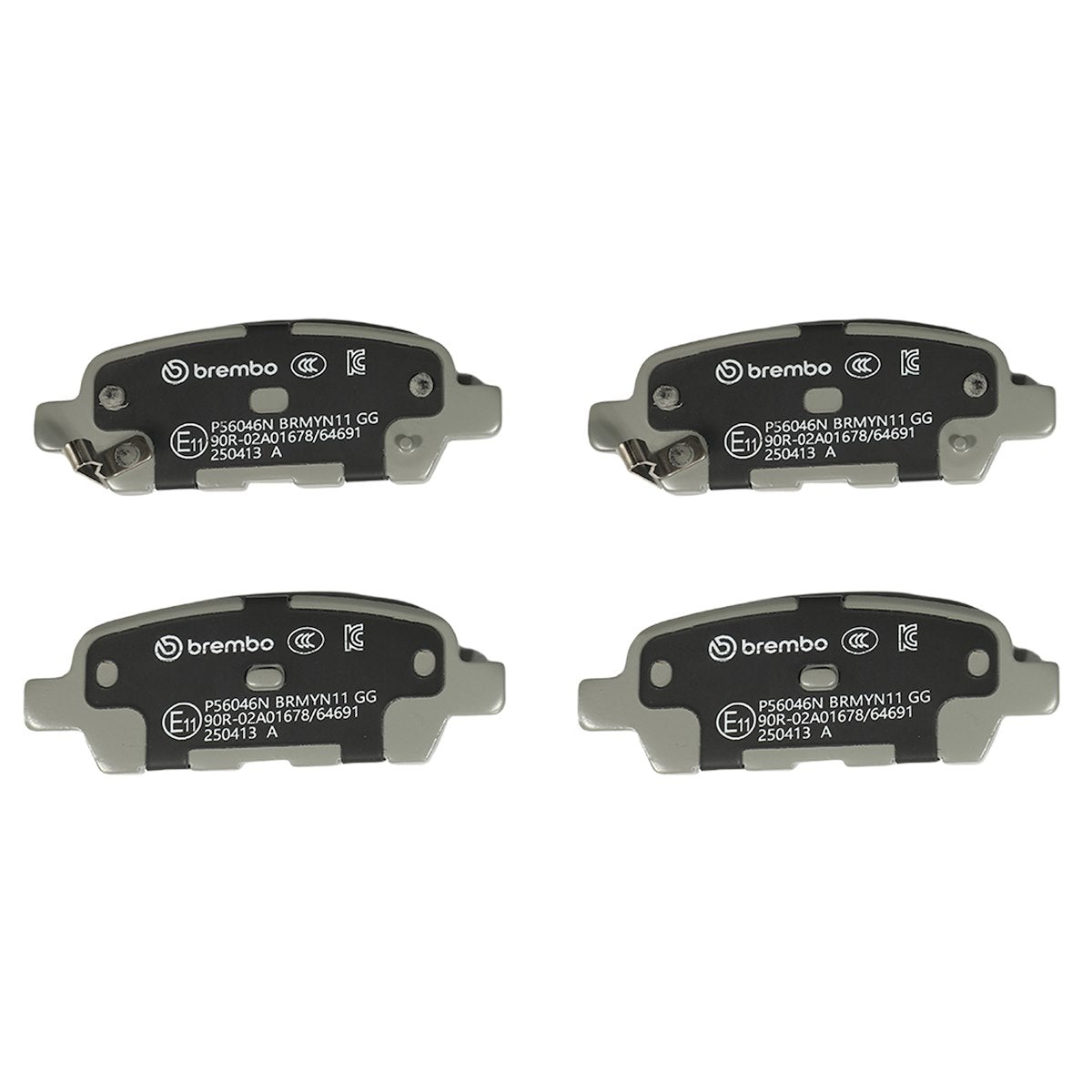 Brembo Brake Pad, FMSI Number D1288-8405/D905-7784, Ceramic, Set Of 4 - P56046N
