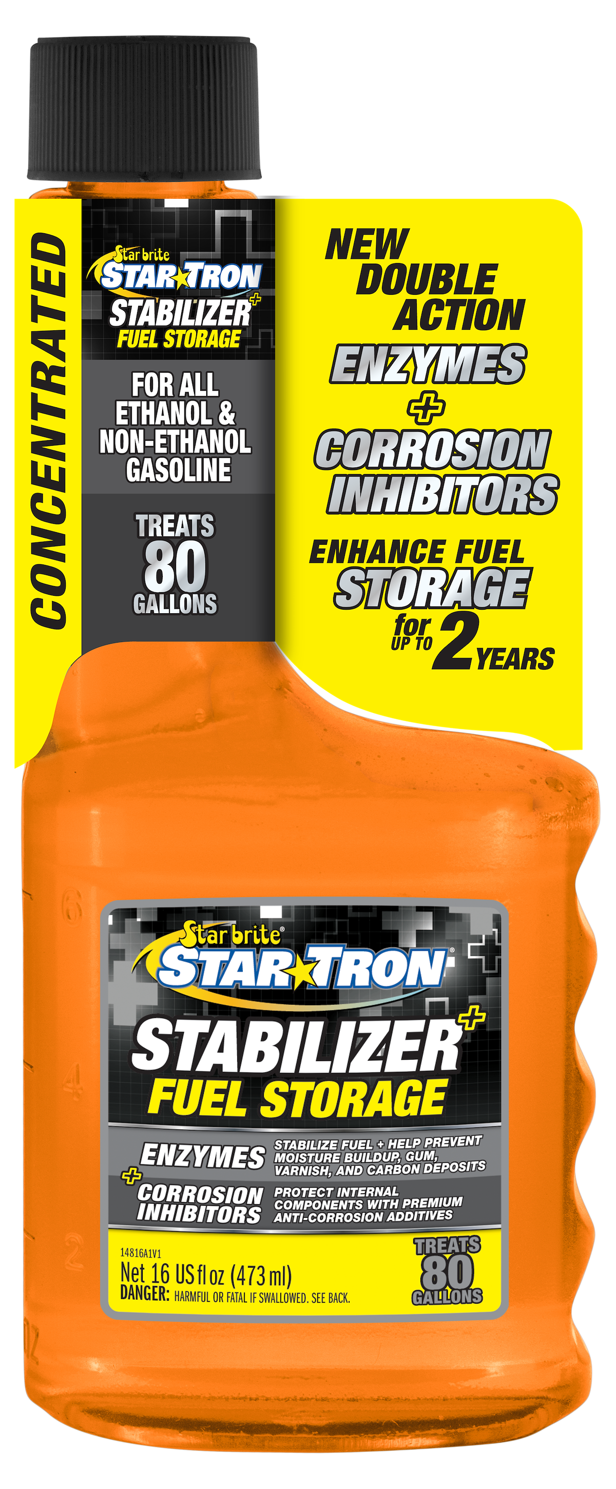 Star Brite Fuel Additive, Treats Up To 80 gal, 16 oz Bottle - 14816