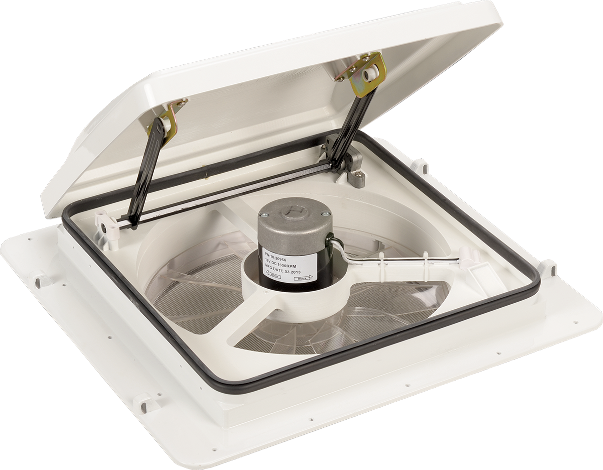 MaxxAir Ventilation Solutions Roof Vent, For 14 in x 14 in Vent, Fits Roof Depth 2 in to 6-1/2 in Thick, White - 00-04002K