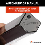 Lippert Entry Step Light, 6-3/4 in Length x 1-3/4 in Width x 1-3/4 in Height, LED Bulb, Without 6 AA Batteries - 2022172335