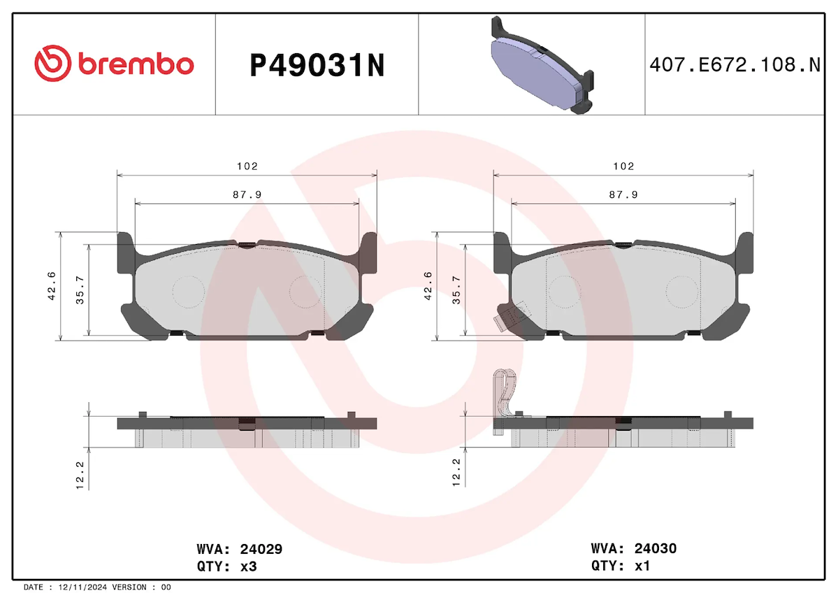 Brembo Brake Pads P49031N product image 2
