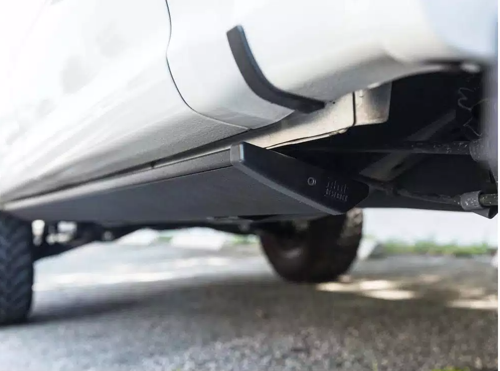 AMP Research Running Board, Textured Powder Coated, Black, Die Cast Aluminum - 76234-01A