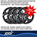 Coast2Coast Wheel Skin, 17 in, 5 Y Spokes, Gloss Black, Set Of 4 - IMP509BLK