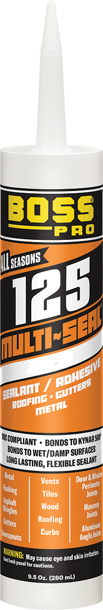 Accumetric Caulk Sealant, BOSS 125 Multi-Seal, Compatible With Vinyl/Aluminum/Steel/Concrete/Wood And Glass, 20 Minutes Tack Free Time - 142899