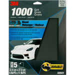 3M Wetordry 1000 Grit Sandpaper, 9 x 11 in, Pack of 5 - 32021