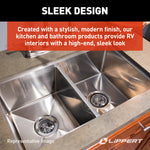 Lippert Sink, Double Kitchen Sink For 25 in x 17 in Basin, 23.94 in x 16.44 in Opening, White - 809030