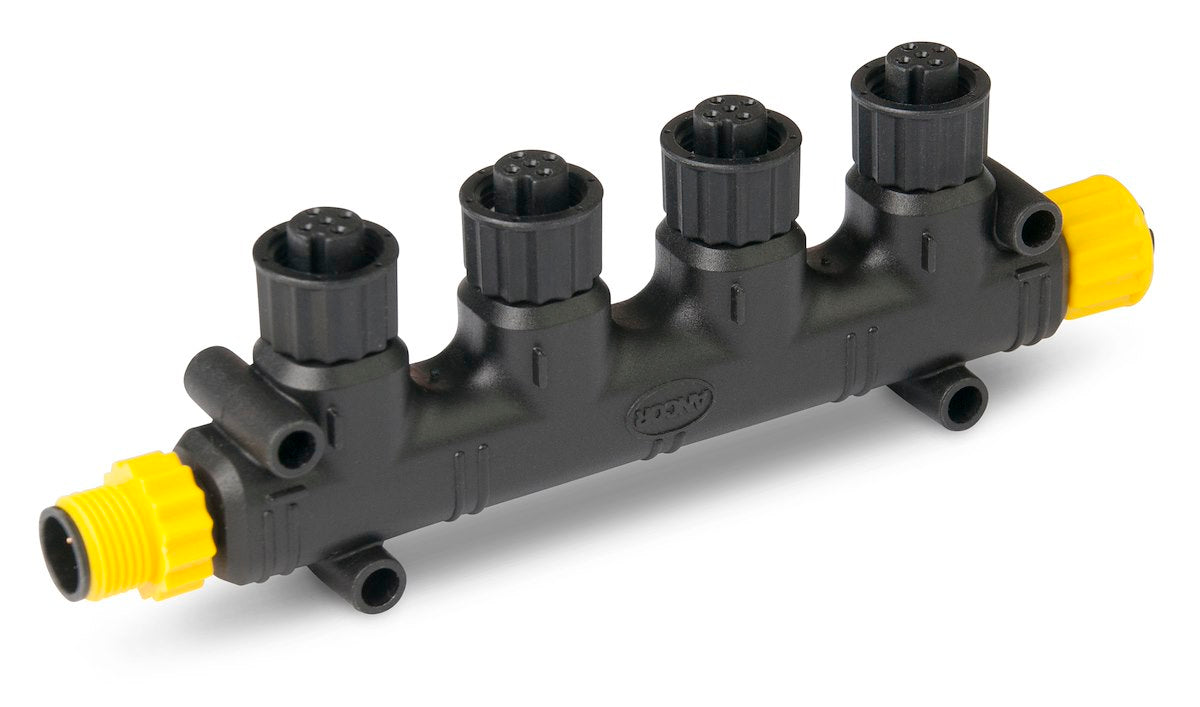Ancor Marine Network Cable Connector, For Used To Connect NMEA 2000 Drop Cables And Backbone Cables, NMEA 2000 Four Way Tee Connector - 270104