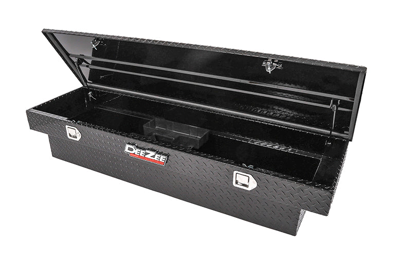 Dee Zee Tool Box, Red Label, Black Gloss Powder Coated Aluminum, 20 in Length x 69-3/4 in Width x 13.2 in Height - DZ8170B