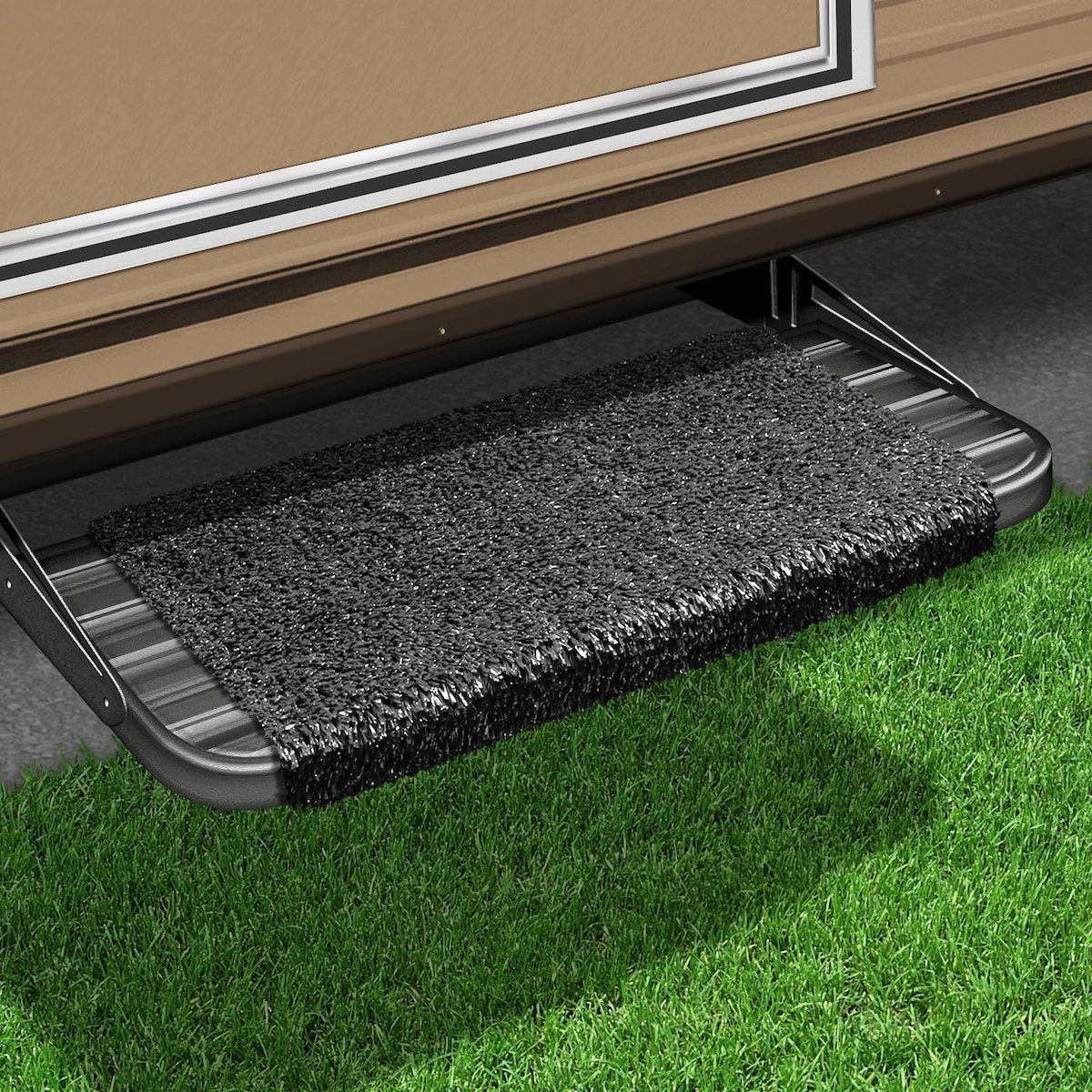 Prestofit Entry Step Rug, 18 in Width, Black - 2-1042