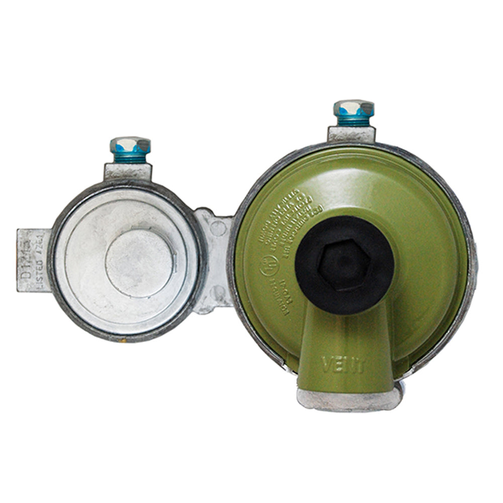 Marshall Excelsior Propane Regulator, 1/4 in FNPT Inlet x 3/8 in FNPT Outlet With 90 degree Vent, 225000 BTU High Capacity - MEGR-298HP