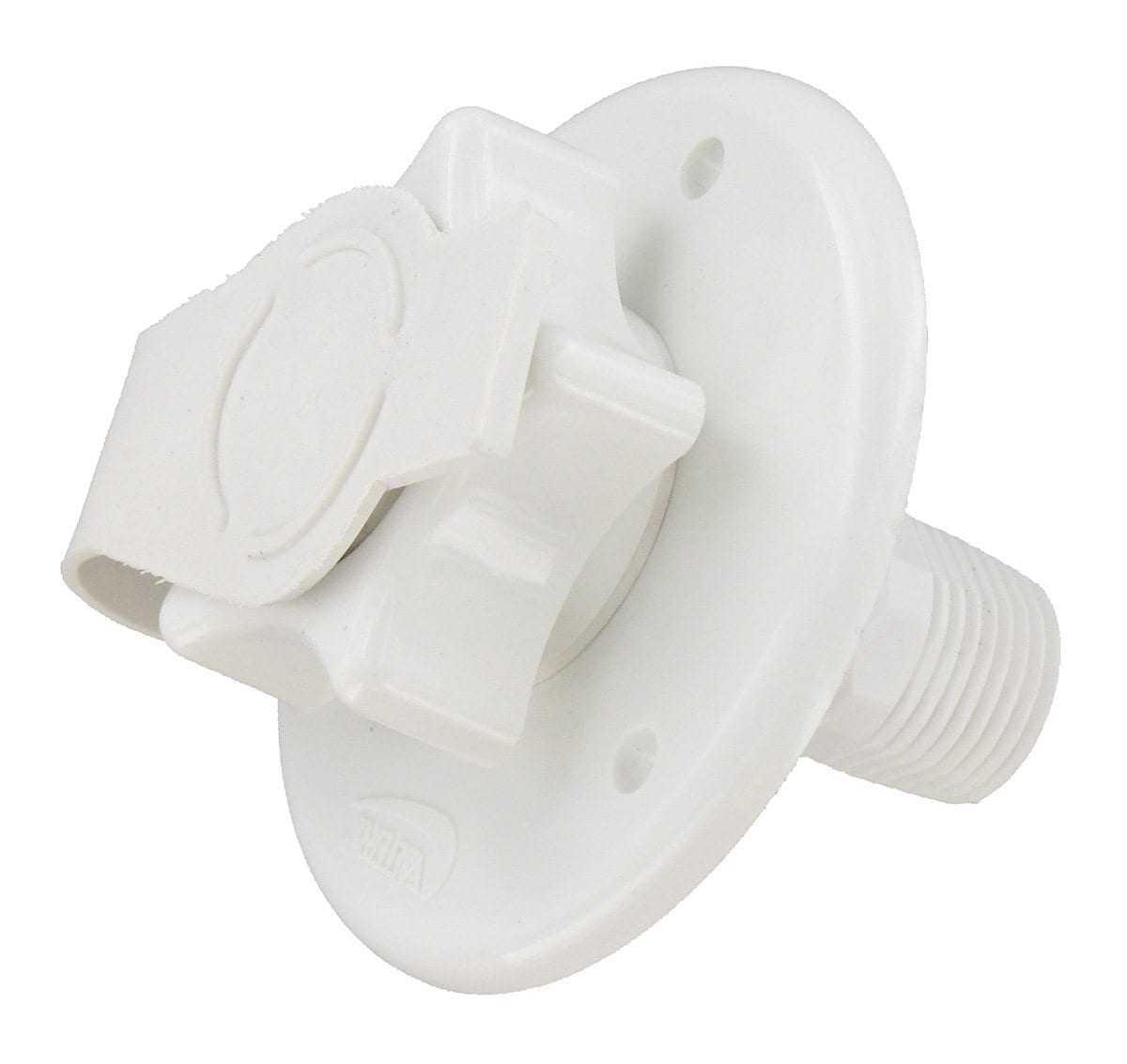 Valterra Fresh Water Inlet, 1/2 in Male Pipe Thread Inside Connection, 2-3/4 in Flange, 2-3/4 in Overall Diameter - A01-0168