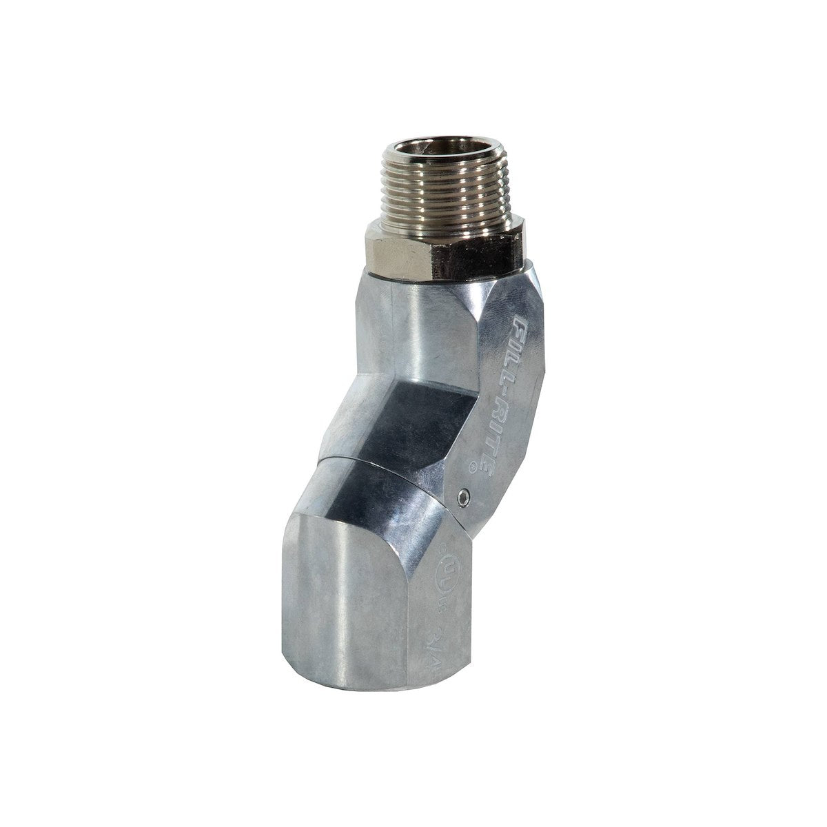 Fill-Rite Liquid Transfer Tank Pump Hose Fitting, Multi Plane 360 degree Swivel, 3/4 in NPT Inlet To 3/4 in NPT Outlet, Aluminum - SD075UL