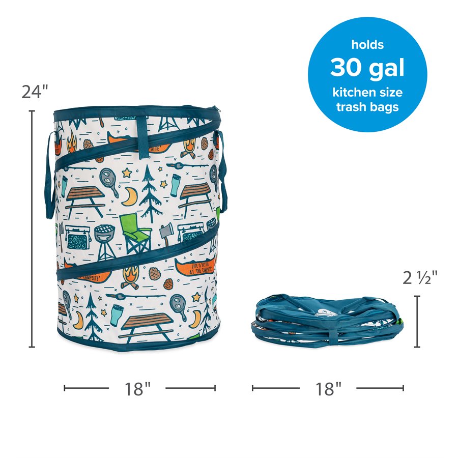 Camco Collapsible Container, Holds 30 gal Kitchen Size Trash Bag - 42997
