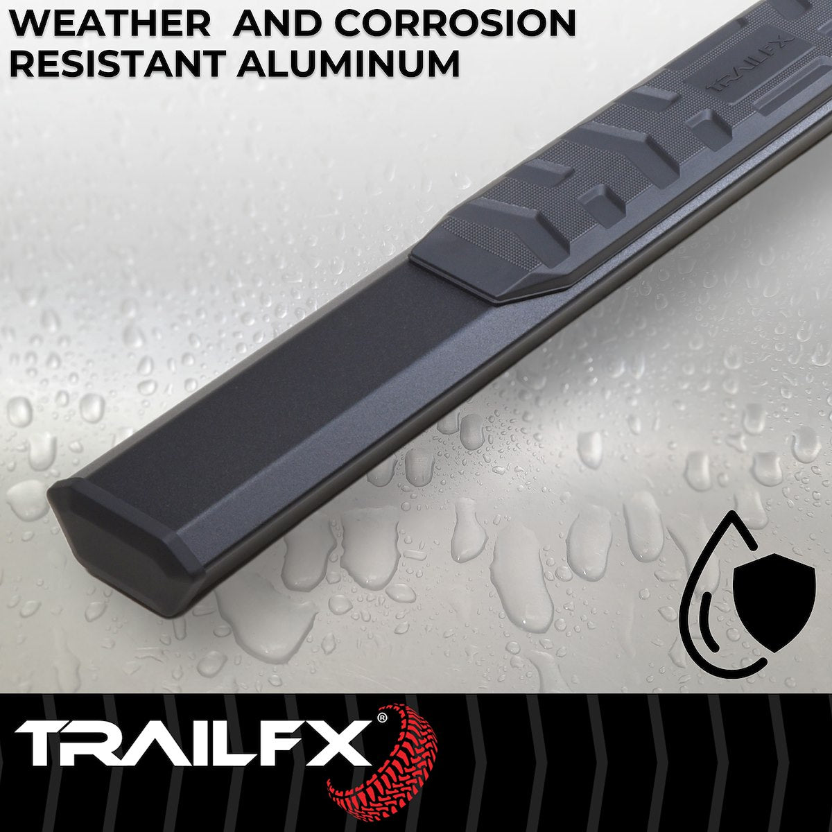TrailFX Nerf Bar, TrailFX A4 Series, 4-1/2 in Hexagonal Straight, Titanium Black - AL4002B
