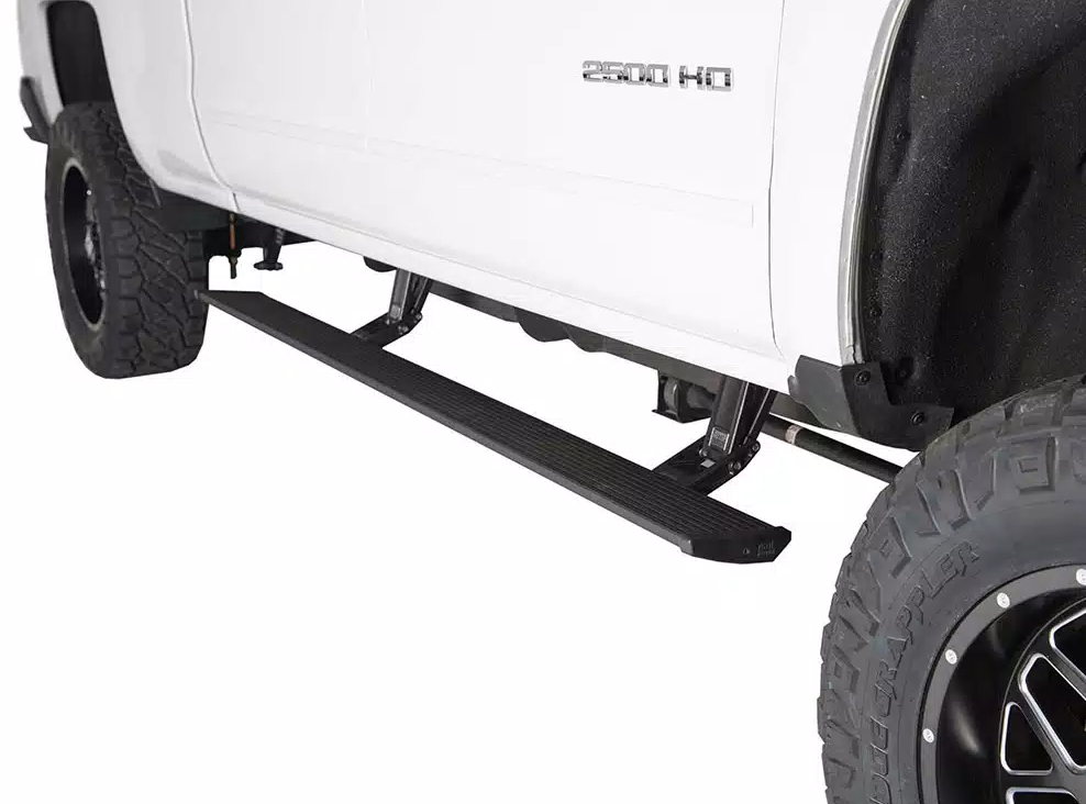 AMP Research Running Board, Textured Powder Coated, Black, Die Cast Aluminum - 76154-01A
