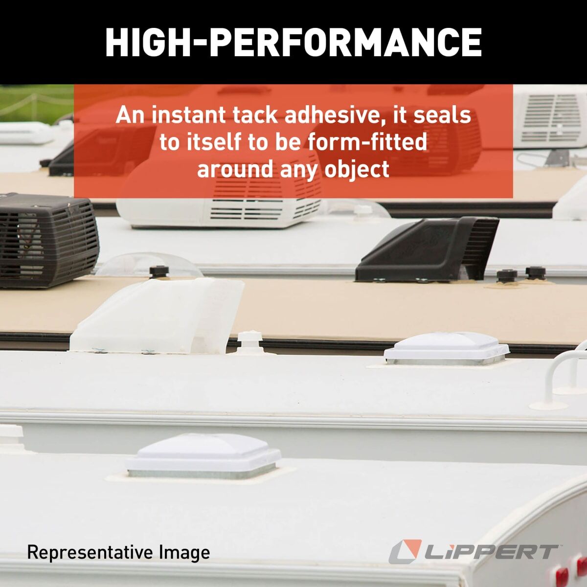 Lippert Caulk Sealant, Alphabond/Alpha Systems QTPOBL350LCI, Black, 3 in Width x 50 ft Roll - 862406