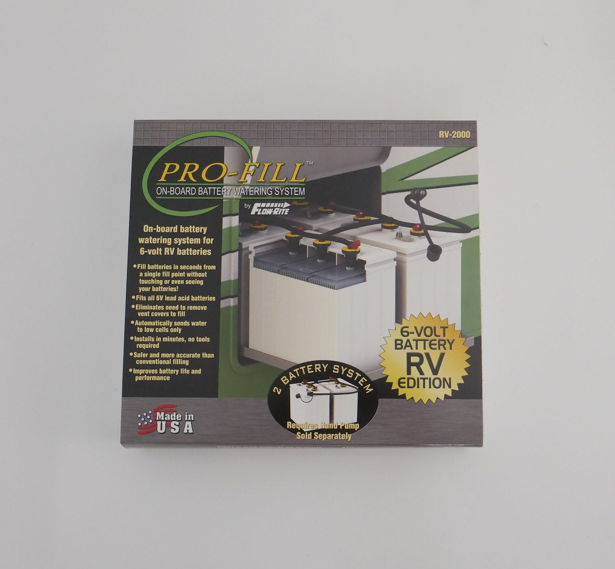 Flow-Rite Battery Filler, With Four Manifolds/4 ft Tubing/Quick Connect/Dust Cap - RV-2000